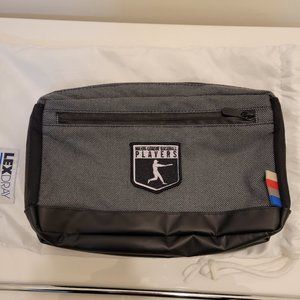 Lexdray travel case gray black zippered toiletry bag men's MLB logo